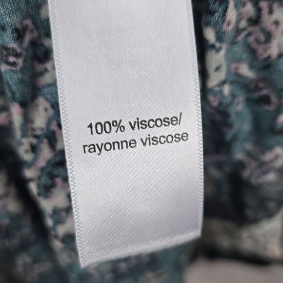 Maurices Teal Floral Flutter Sleeve V Neck Mini Dress Work School Casual Pockets - Picture 7 of 11